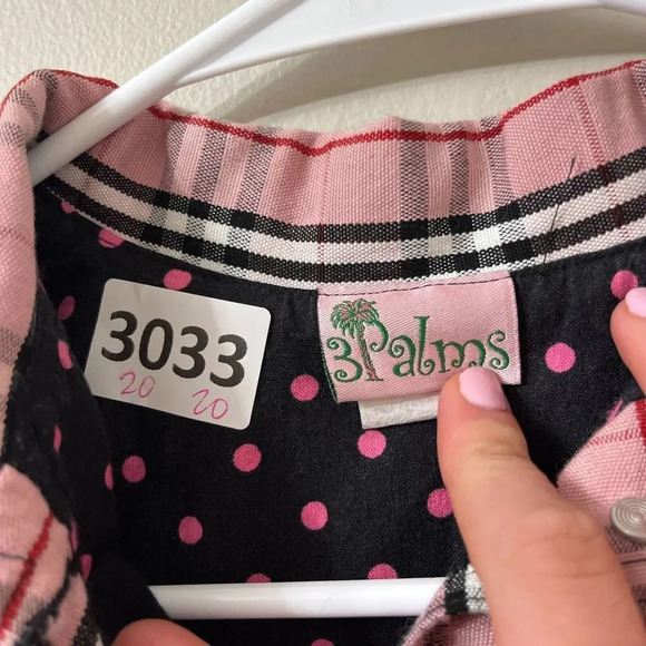 Vtg 90s Women Pink Black Jacket Button Up Medium Plaid Clueless Long Sleeve - Picture 2 of 8